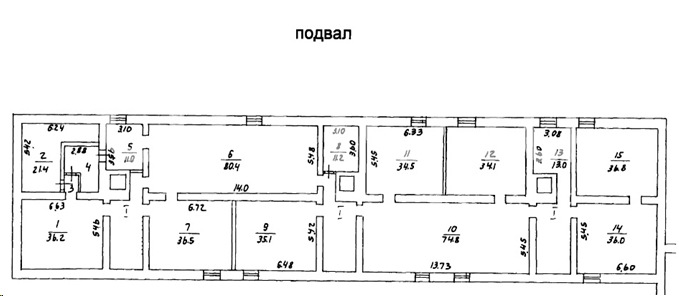 Планировка офиса 425 м², Жилое здание «Бол. Черемушкинская ул., 15, кор. 3»